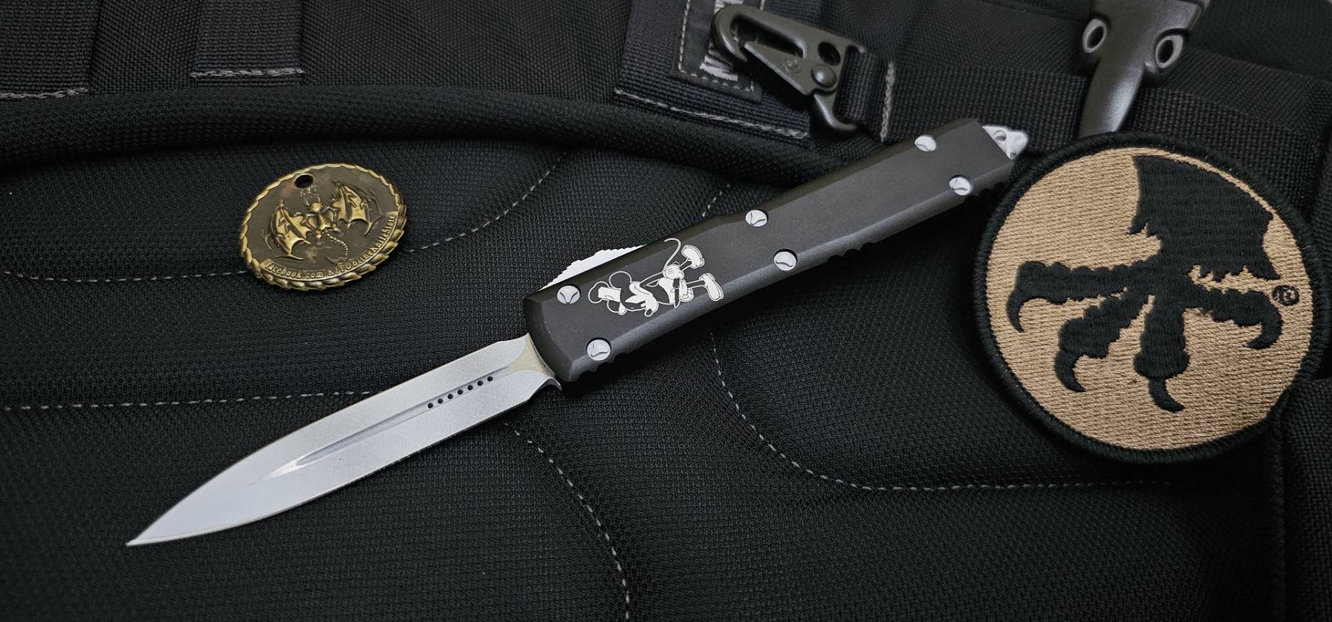MICROTECH ULTRATECH STEAMBOAT WILLIE OTF AUTOMATIC KNIFE 3.4" DAGGER