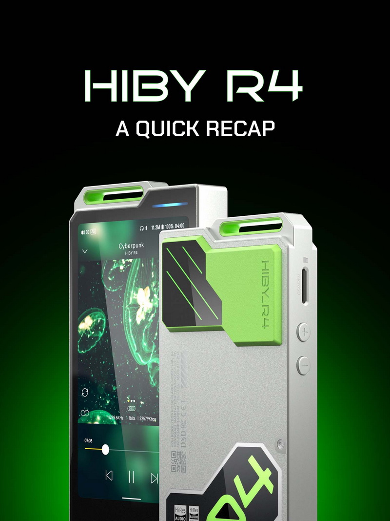 HiBy R4 DAP พกพา DAC 4 ตัวแบบ Array แอมป์ Class A รองรับ MQA, Android 12, Bluetooth5.2 ประกันศูนย์ไทย