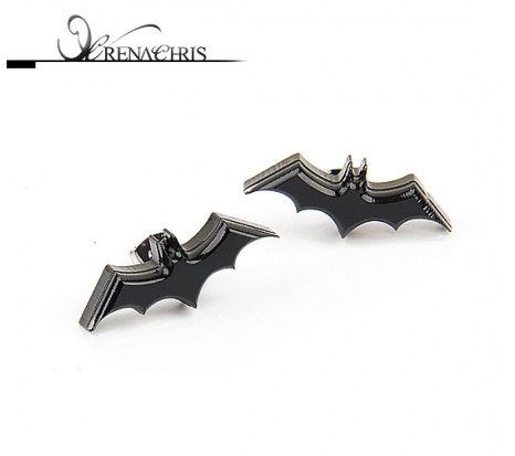 RenaChris ต่างหูเซลลูโลสค้างคาว Batman (ฺฺBlack)