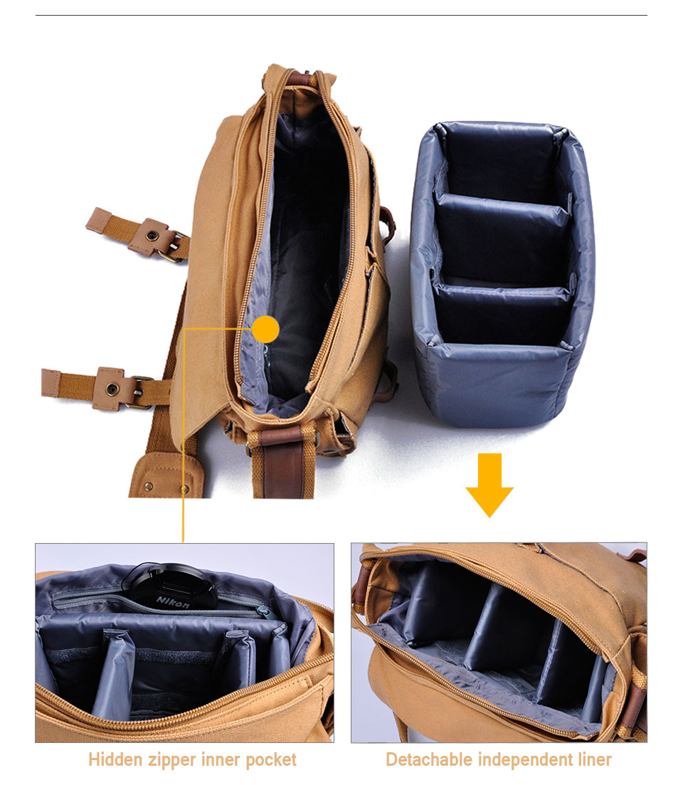 ขาย Caden F3 กระเป๋าแฟชั่น กันน้ำ เก็บกล้องได้ สำหรับ DSLR Canon Nikon Sony