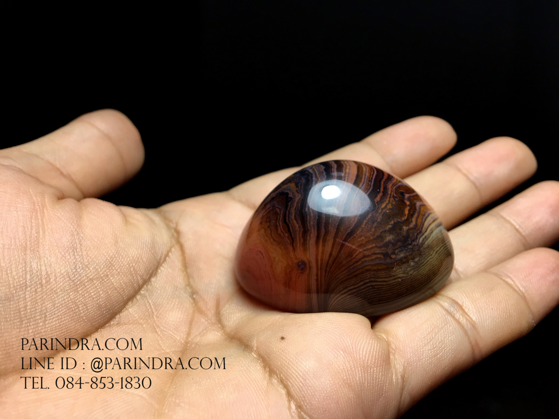 หินอาเกต AGATE แบบก้อน ลวดลายสีน้ำตาลส้ม AGT013