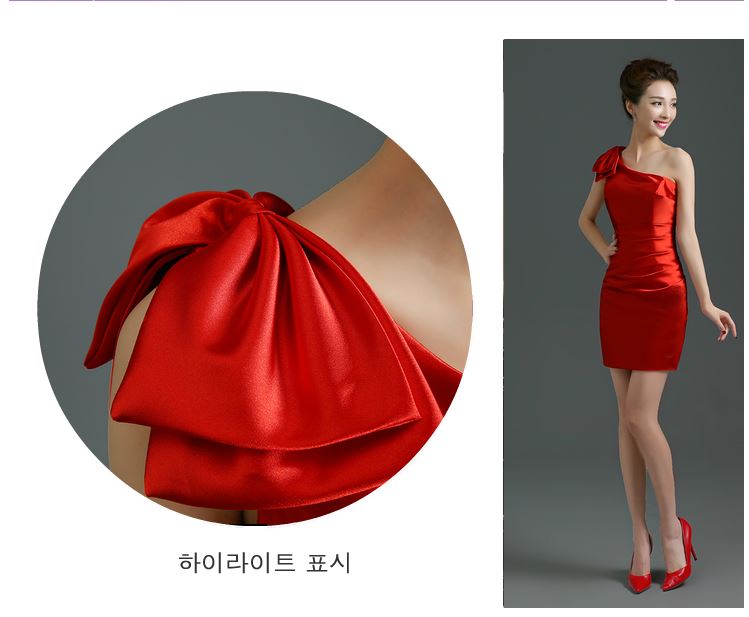 พร้อมเช่า ชุดราตรี สีทอง Champagne บ่าเฉียง ทรงเข้ารูป ผ้าซาติน แต่งโบว์ที่ไหล่ (ซิปหลัง)