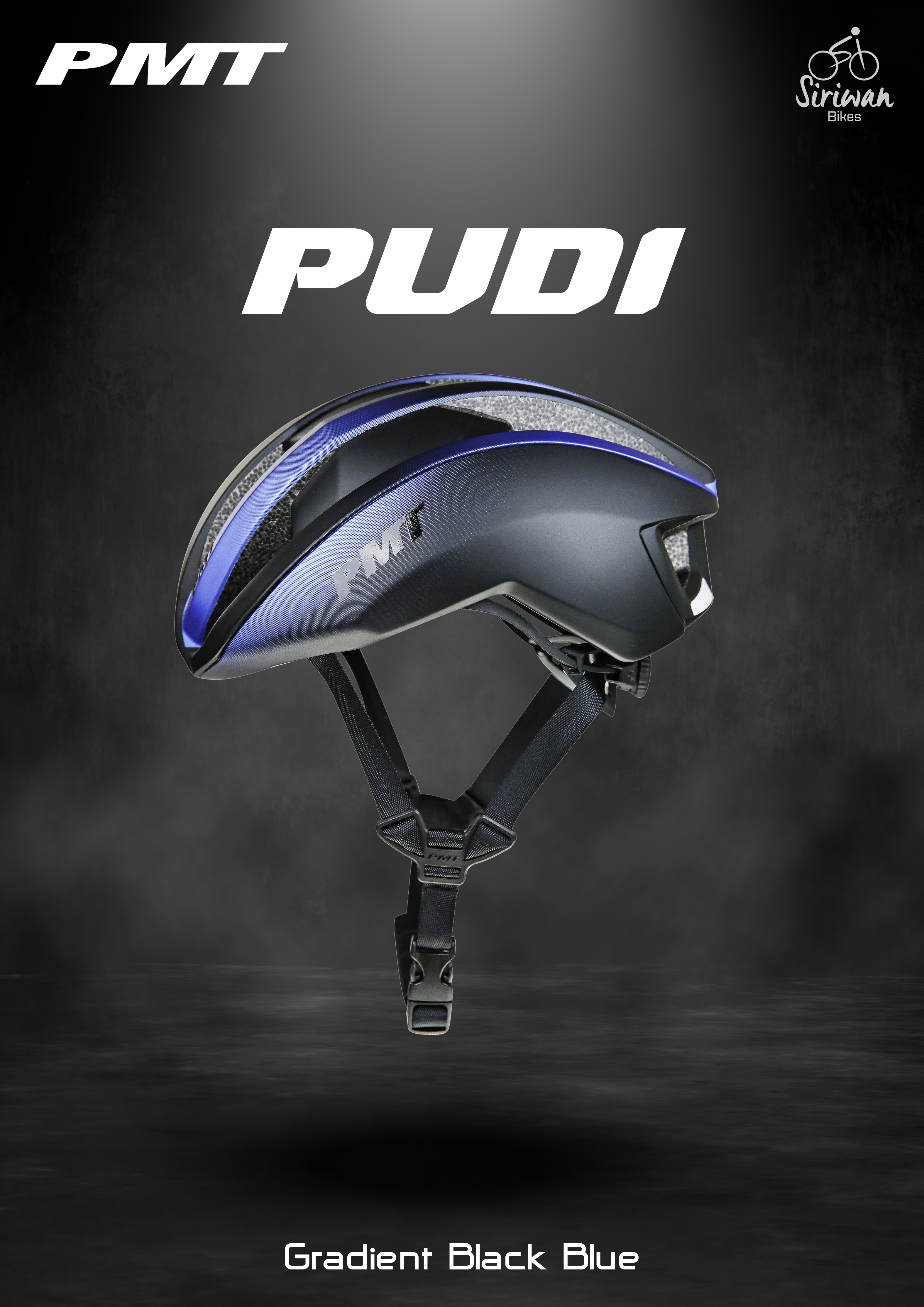 หมวกปั่นจักรยาน PMT รุ่น PUDI หมวกกันน็อคน้ำหนักเบา ระบายอากาศได้ดี M : 54-58cm L : 58-61cm