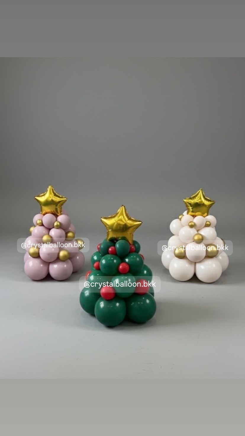 ลูกโป่ง ธีม Christmas ตกแต่งธีม ต้นคริสมัส ขนาดความสูง 60 Cm ลูกโป่งสามารถเปลี่ยนสีได้ / ธีมสามารถเปลี่ยนได้