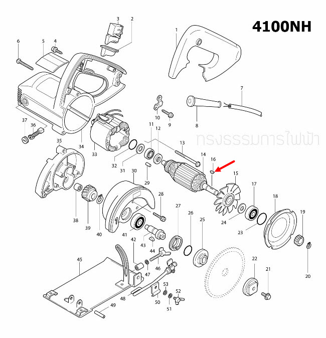 ลิ่มเล็ก เครื่องตัดคอนกรีต Makita 4100NB , 4100NH [#16] Pn.254002-0 (แท้) ##(*)