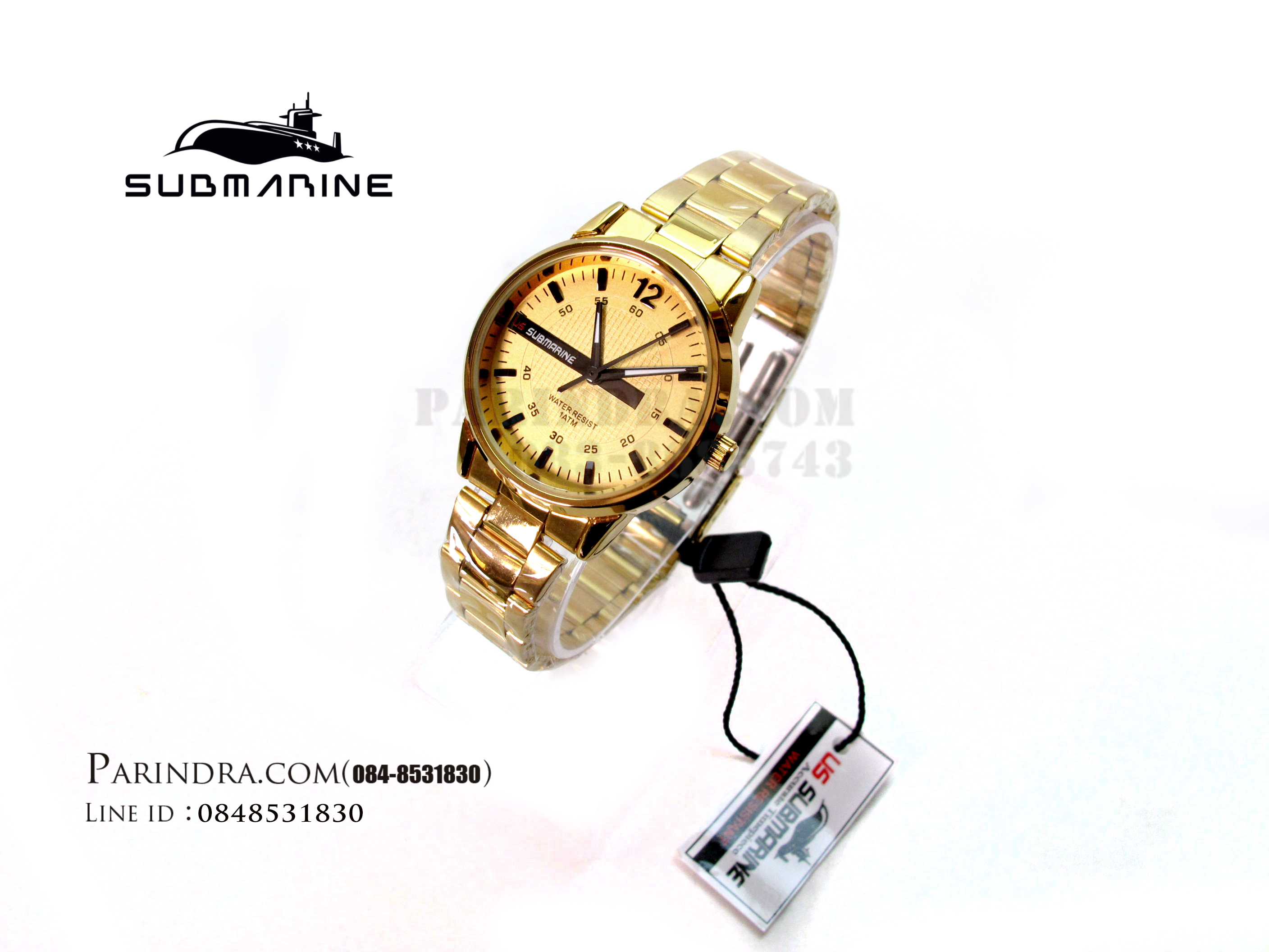 นาฬิกาคู่ US submarine รุ่น J104L-M แพคคู่ สีทองล้วน