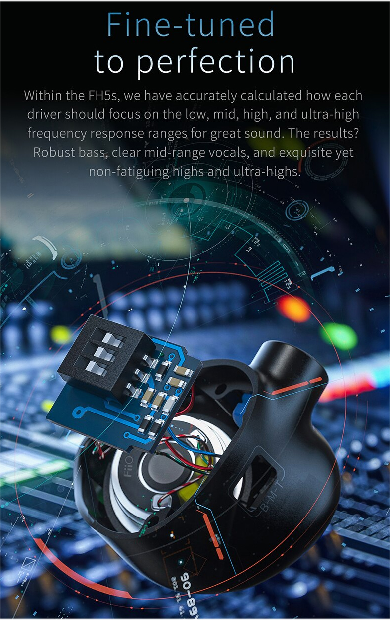 ขาย FiiO FH5S หูฟัง 4 ไดรเวอร์ 2DD+2BA ประกันศูนย์ไทย