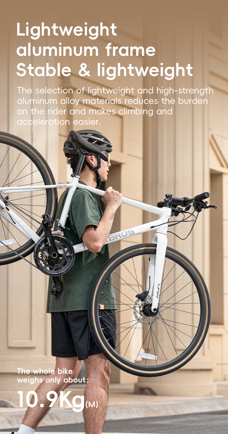 จักรยานไฮบริด ROCKBROS SPIN P2M เฟรมอลูมิเนียม Shimano Tiagra R4700 (2x10 สปีด) ล้อ 700c