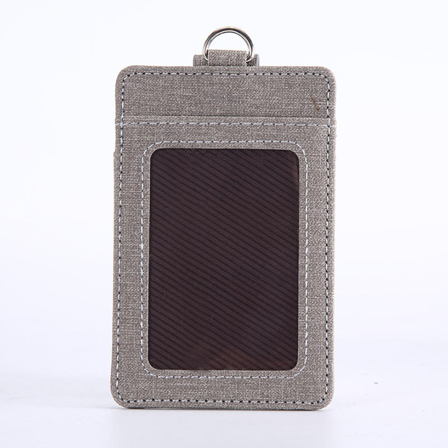 ซองใส่บัตรหนัง PU (มีช่องบัตรด้านหลัง) ขนาด 7.2*11 ซม. พร้อมสายคล้องคอ