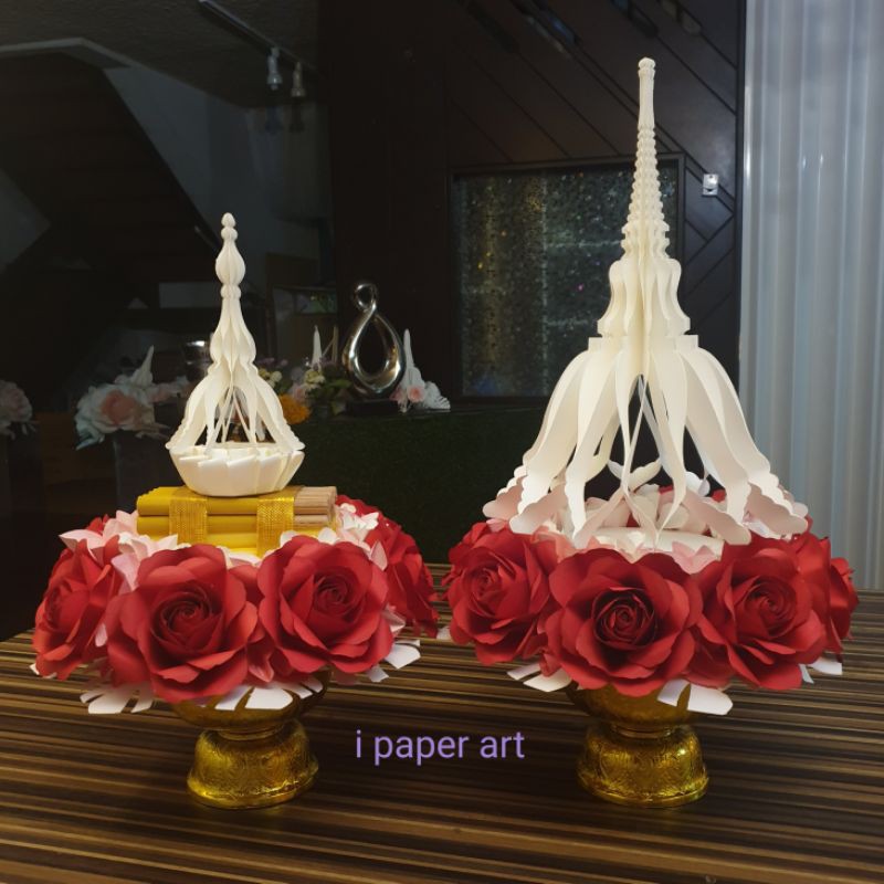 พานดอกไม้-กรวยครอบ สินค้าไทย งานปราณีต | กรวยอุปัชฌาย์-กรวยบวช | พานสักการะ บวงสรวงบูชา