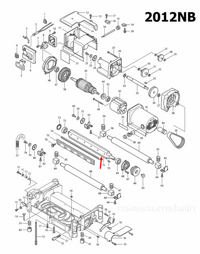 DRUM แท่นไสไม้ Makita-มากีต้า รุ่น 2012NB [#71] Pn.323928-8 (แท้) ##