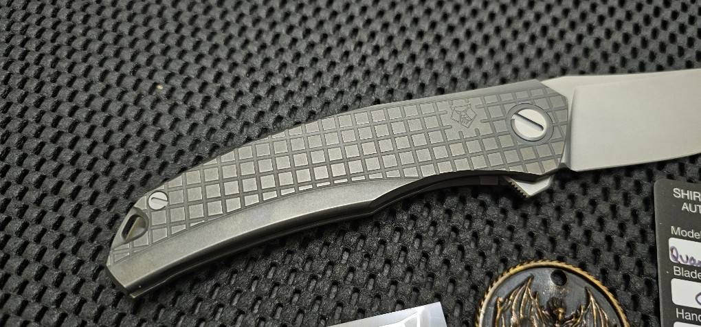 Shirogorov Knives Quantum Monkey Edge FRAG Pattern - Tumbled LEFT HANDED(มือซ้าย)