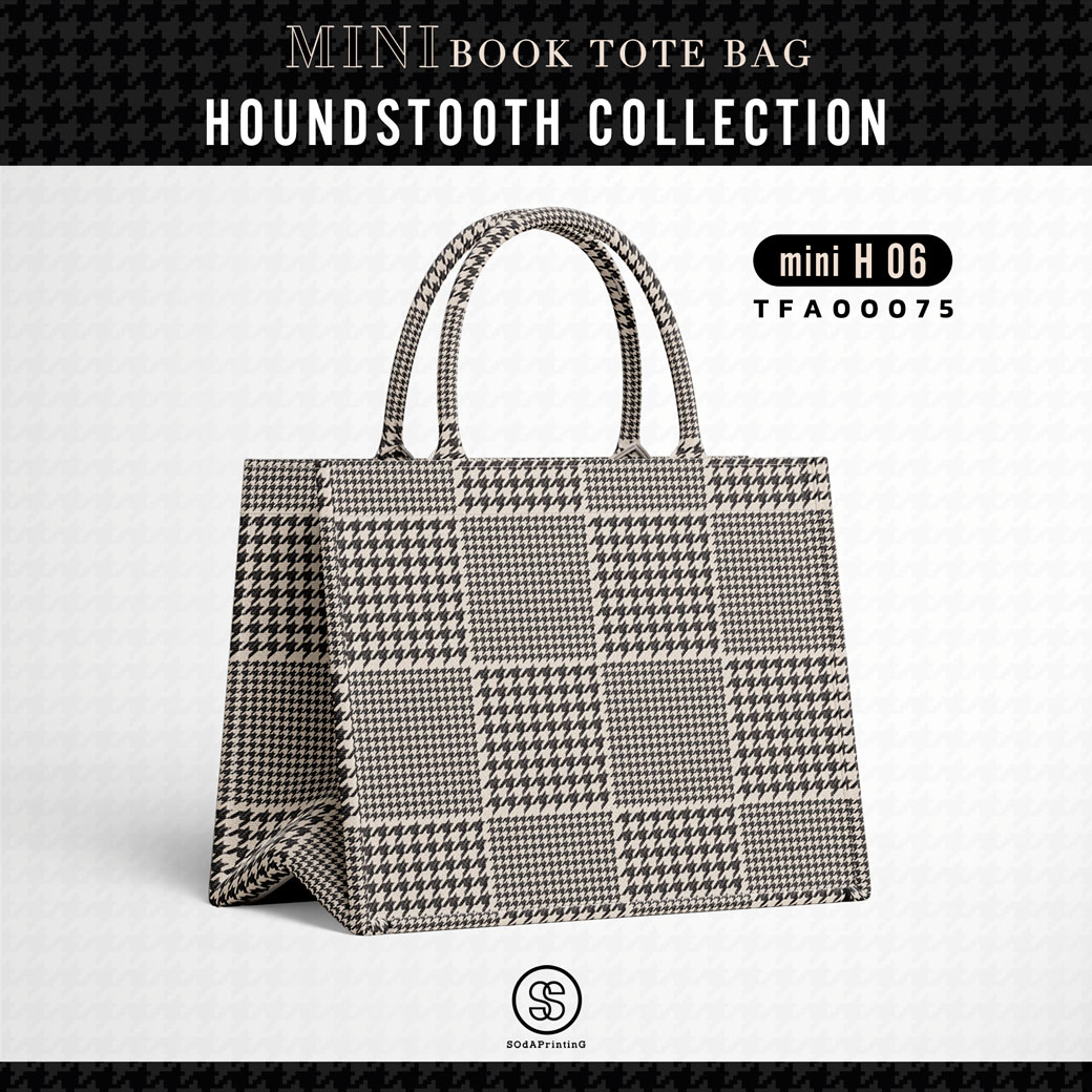 Mini Book tote bag HOUNDSTOOTH COLLECTION รหัส TFA00075 #ไม่ใส่ชื่อ #SOdAbag