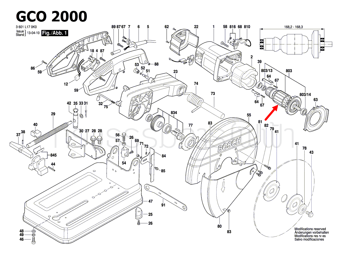 ทุ่น เครื่องตัดเหล็ก บอส BOSCH GCO2, GCO2000