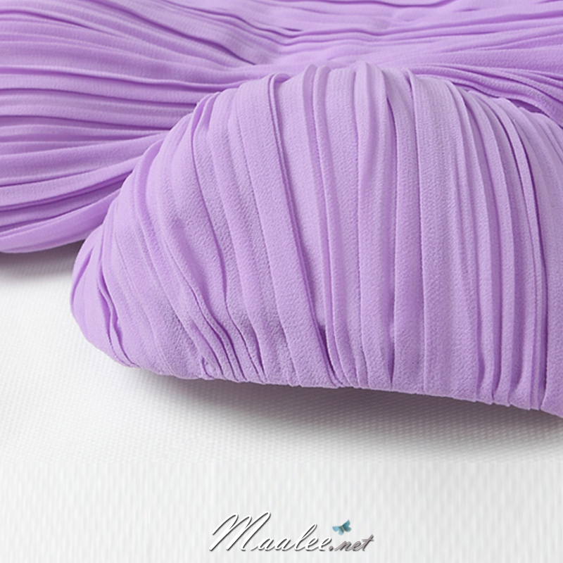 พร้อมเช่า ชุดราตรียาว เกาะอก ไหล่เดียว สีฟ้า จับเดรปไขว่ช่วงหน้าอก แต่งดอกไม้ช่วงไหล่ (XL - 4XL)