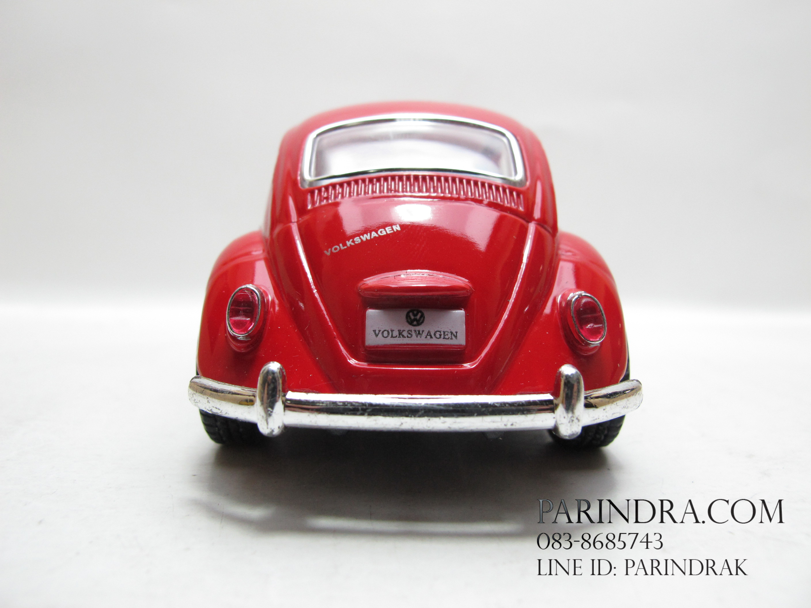 โมเดลรถเหล็กรถเต่า Volkswagen 1967 อัตราส่วน 1:32 สีแดงสด