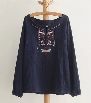เสื้อผ้าฝ้ายนุ่มปักลาย
