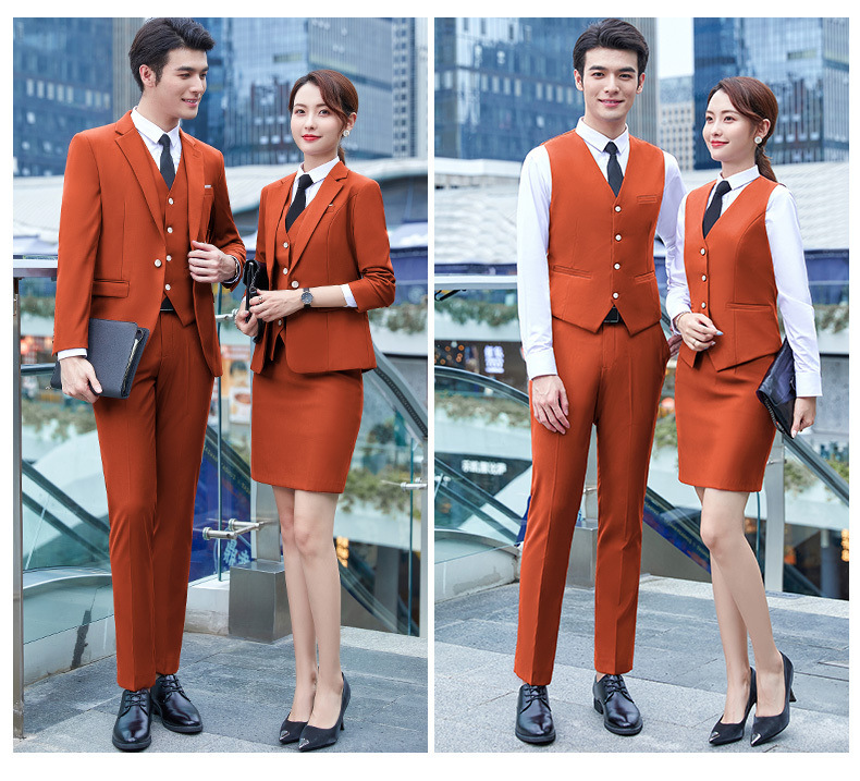 พร้อมเช่า ชุดสูทชาย สีส้มอิฐ Thai Tea (ไม่มีเสื้อกั๊ก)