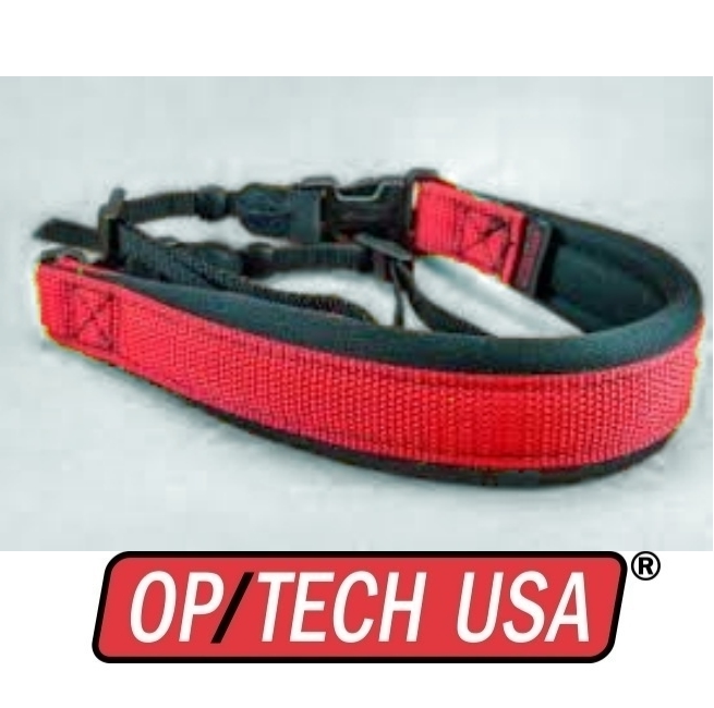 Optech USA envy strap red สีแดง เพรียวบางกว่าเพราะผลิตจาก Memory Foam คุณภาพสูง สามารถปรับตามรูปร่างของคอและไหล่ ประกันศูนย์ 5 ปี ราคาส่ง ส่งฟรีems