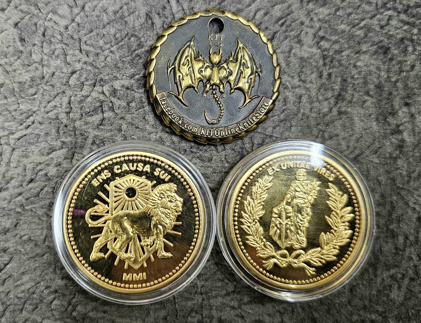 Marfione Custom Continental Medallion Wick Coin 24k Gold Embellished