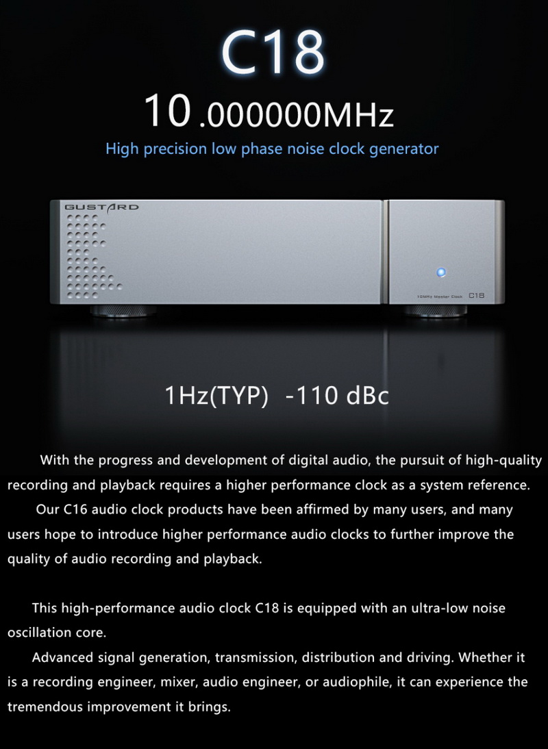 Gustard C18 10MHZ Audio Clock นาฬิกาสัญญาณรบกวนเฟสต่ำ ความแม่นยำสูง ประกันศูนย์ไทย