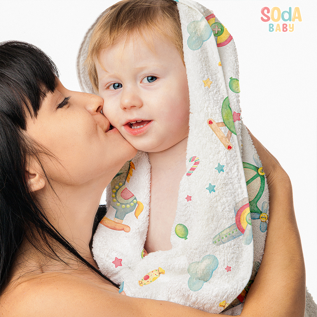 ผ้าเช็ดตัวเด็ก📌ใส่ชื่อได้ รหัส DCA00001-DCA000012 พร้อมส่ง ฟรี 🎁กล่องของขวัญสุดหรู #SOdAbaby