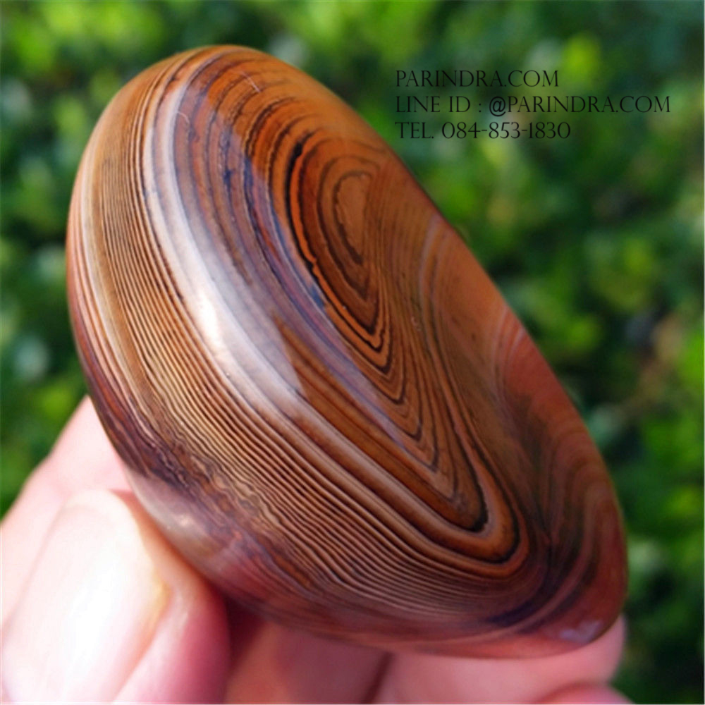 หินอาเกต AGATE แบบก้อน ลวดลายสีน้ำตาลส้ม AGT013