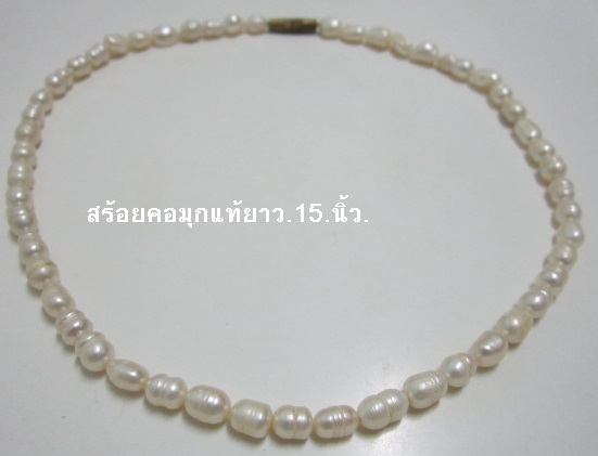 สร้อยคอมุกแท้.ยาว.15.นิ้ว.ราคาถูก