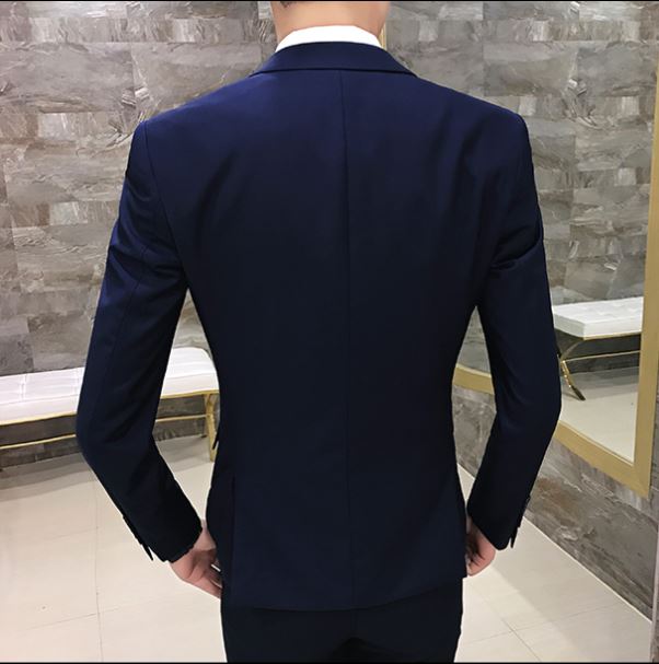 พร้อมเช่า ชุดสูทชาย สีกรมท่า ธีมnavy blue รุ่นคลาสสิค พร้อมเสื้อกั๊ก