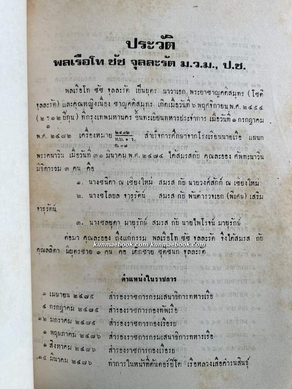 อนุสรณ์ในงานพระราชทานเพลิงศพ พลเรือโท ชัช จุลละรัต ม.ว.ม.,ป.ช.