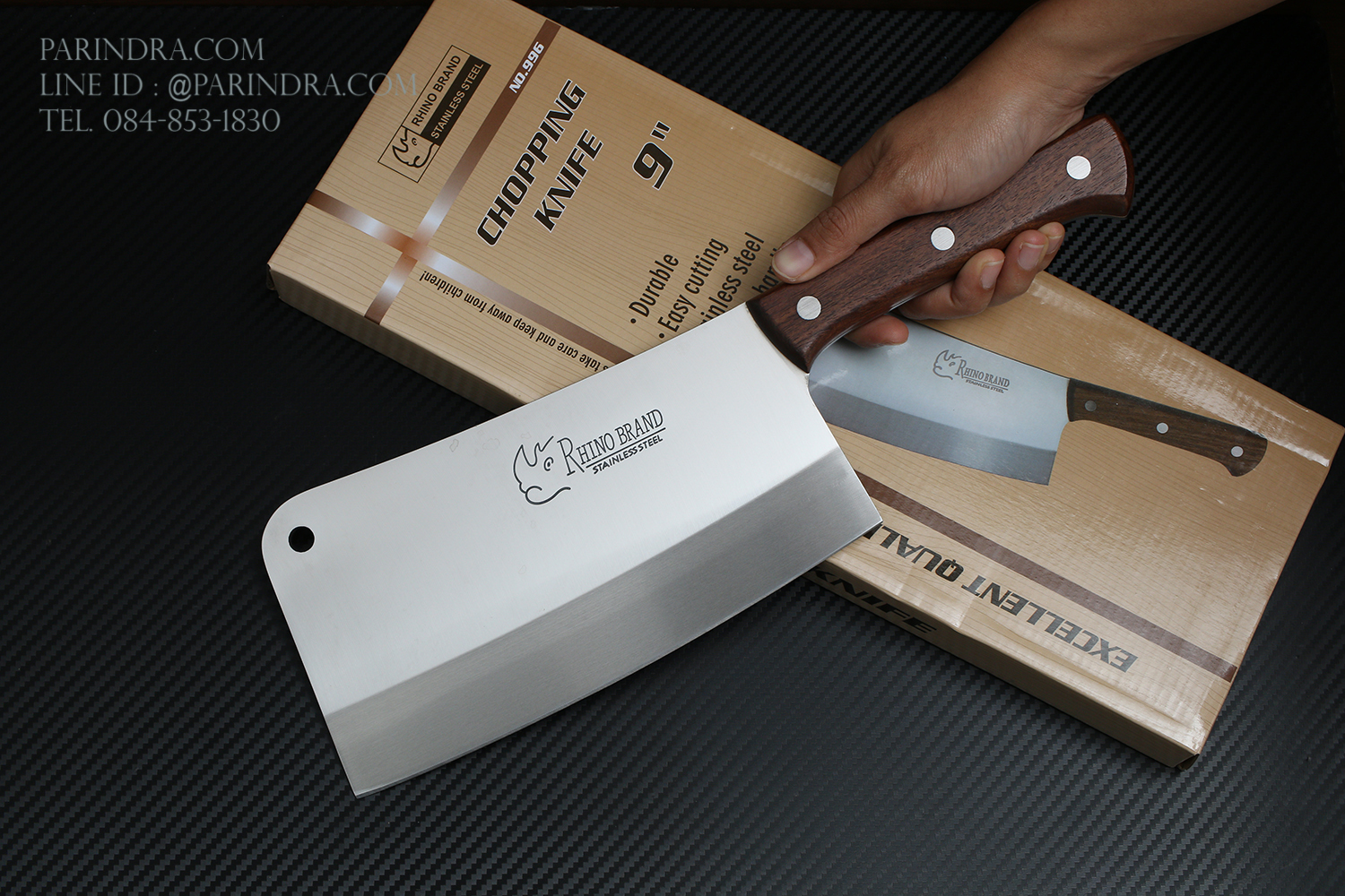 มีดอีโต้ยักษ์ด้ามไม้ Rhino Brand No.996 แสตนเลสทั้งแท่ง ขนาด 9 นิ้ว (ของแท้)
