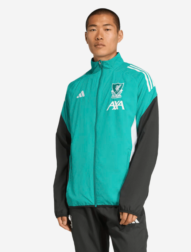 เสื้อแจ็คเก็ตลิเวอร์พูลอาดิดาส 25-26 European Pre Match ของแท้