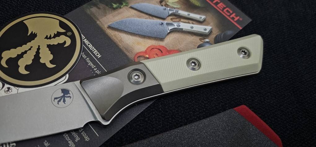 MICROTECH 3100B-10IV 6.125" BONING KNIFE STONEWASH STANDARD TITANIUM BOLSTER IVORY G-10