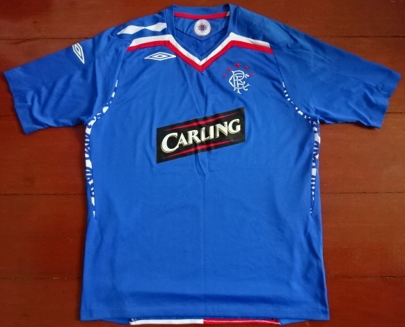 เสื้อฟุตบอล ทีมสโมสรเรนเจอร์ส ชุดเหย้า 2007/08 L-Size / RANGERS Football Shirt Home Kit 2007/08 Jersey L-Size