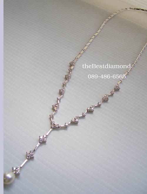 BN023RD+++สร้อยเพชร Y styleพร้อมตุ้งติ้งไข่มุก++สร้อยเพชรรูป Y งานModern น่ารัก ใส่แล้วดูดี เพชรแวววาว วิ๊งๆ สวยค่ะ ใส่ออกงานได้สบาย งานน่ารักม๊าก