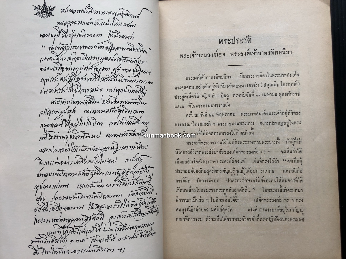 อนุสรณ์ในงานพระราชทานเพลิงพระศพ พระเจ้าบรมวงศ์เธอ พระองค์เจ้าอาทรทิพยนิภา