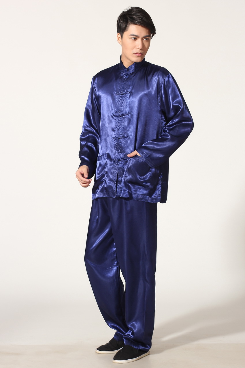 Pre-order ชุดจีนชาย แขนยาว สีน้ำเงิน