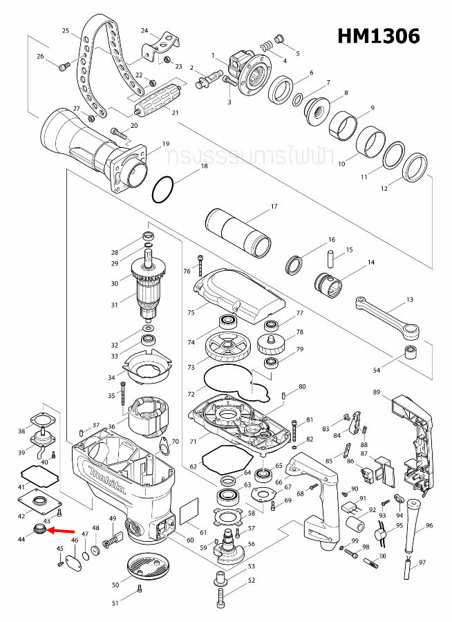 ตาน้ำมัน สกัด เจาะพื้น Makita HM1302, HM1305, HM1306, 8035NB Pn.242502-2 (แท้) ##