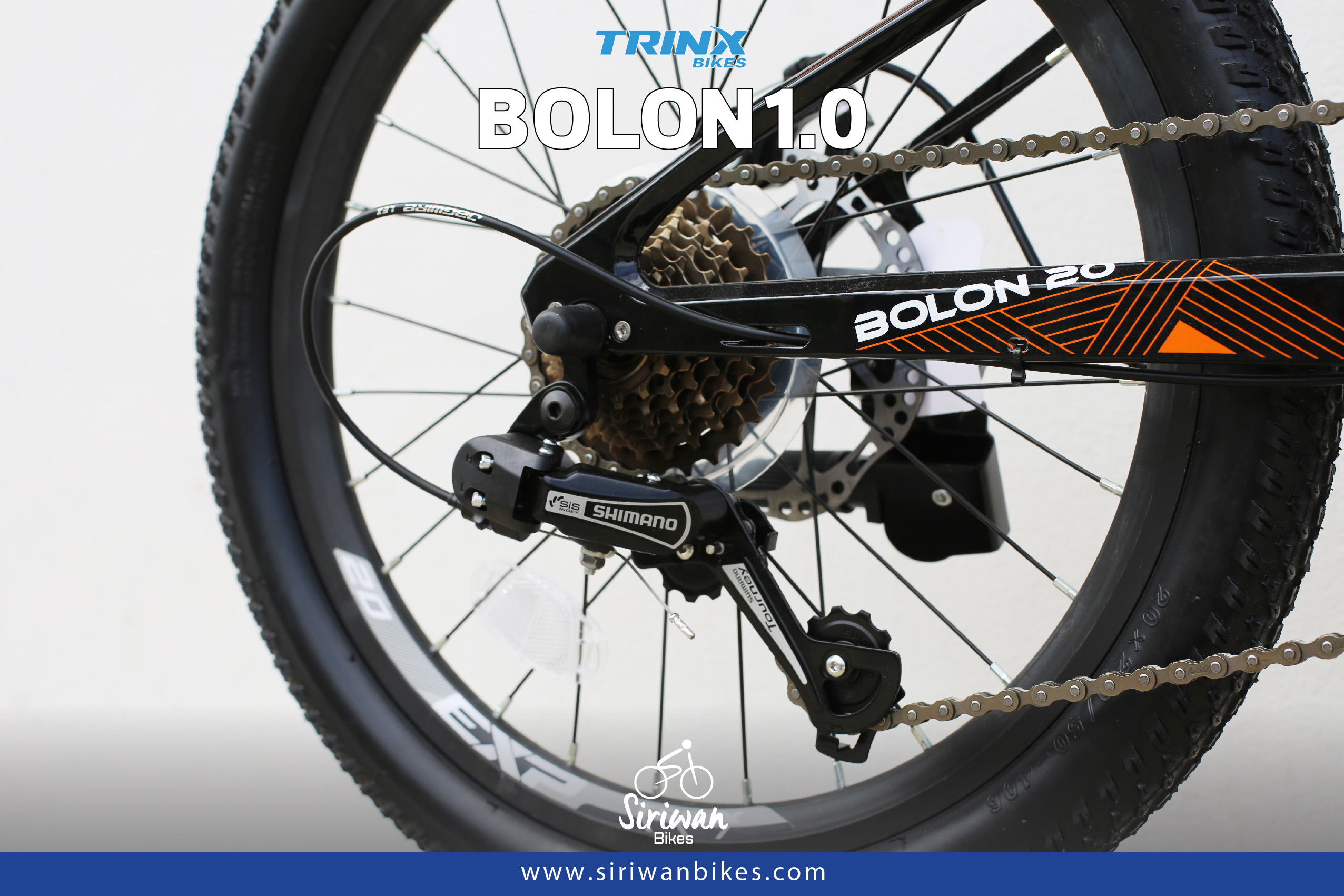 จักรยานเสือภูเขาเด็ก TRINX BOLON20-1.0 20นิ้ว เกียร์ SHIMANO 7สปีด เฟรมแม็กนีเซียม อัลลอย Alloy Mechanical Disc NEW 2023