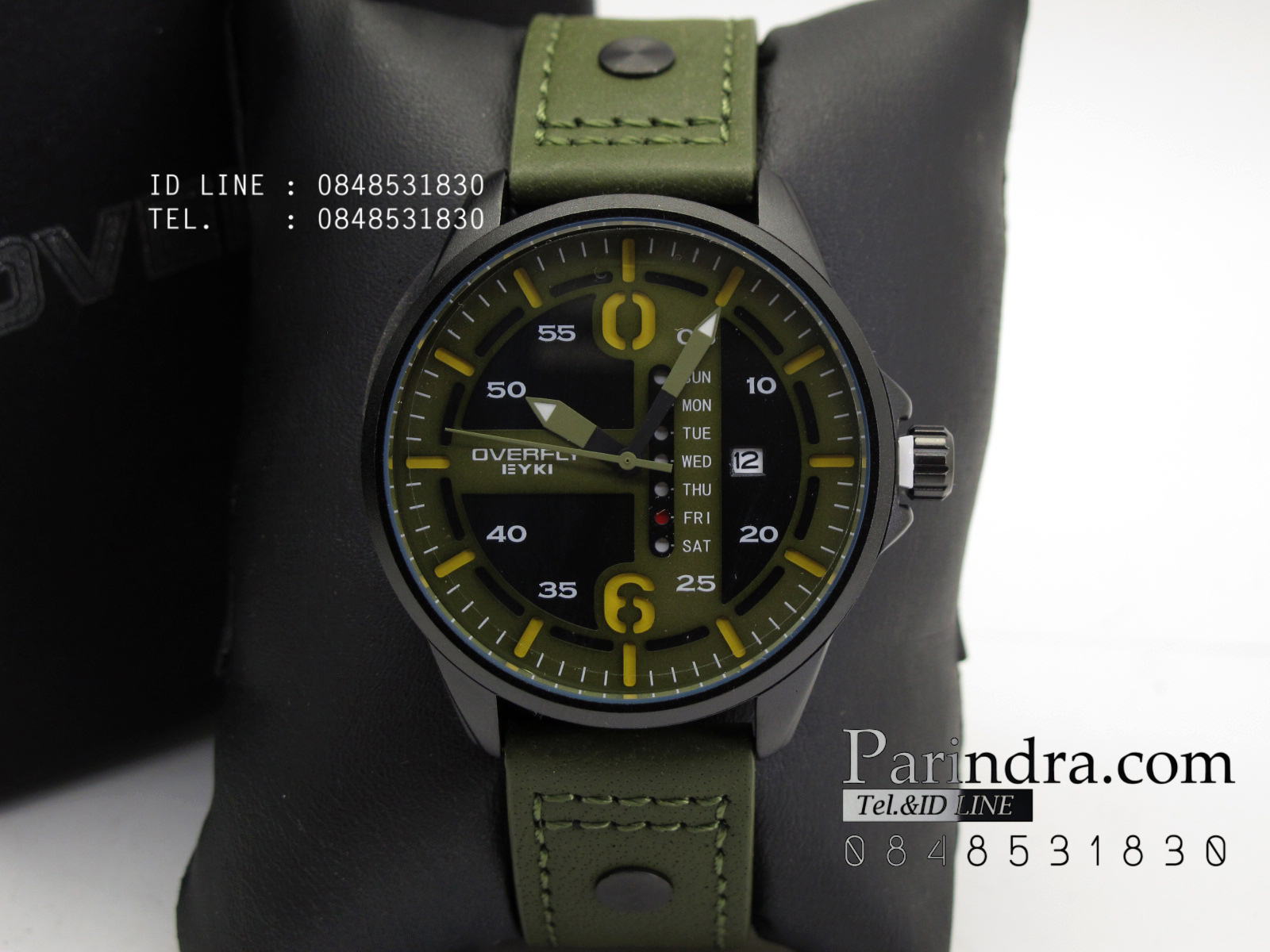 นาฬิกา EYKI OVERFLY สายหนังสีเขียวทหาร