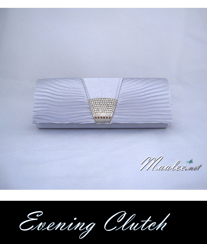 พร้อมส่ง Evening Clutch กระเป๋าออกงาน สีเทาเงิน