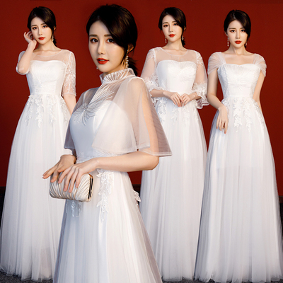 Pre-order เดรส สีขาว ชุดราตรียาว มีหลายแบบให้เลือก (ซิปหลัง)