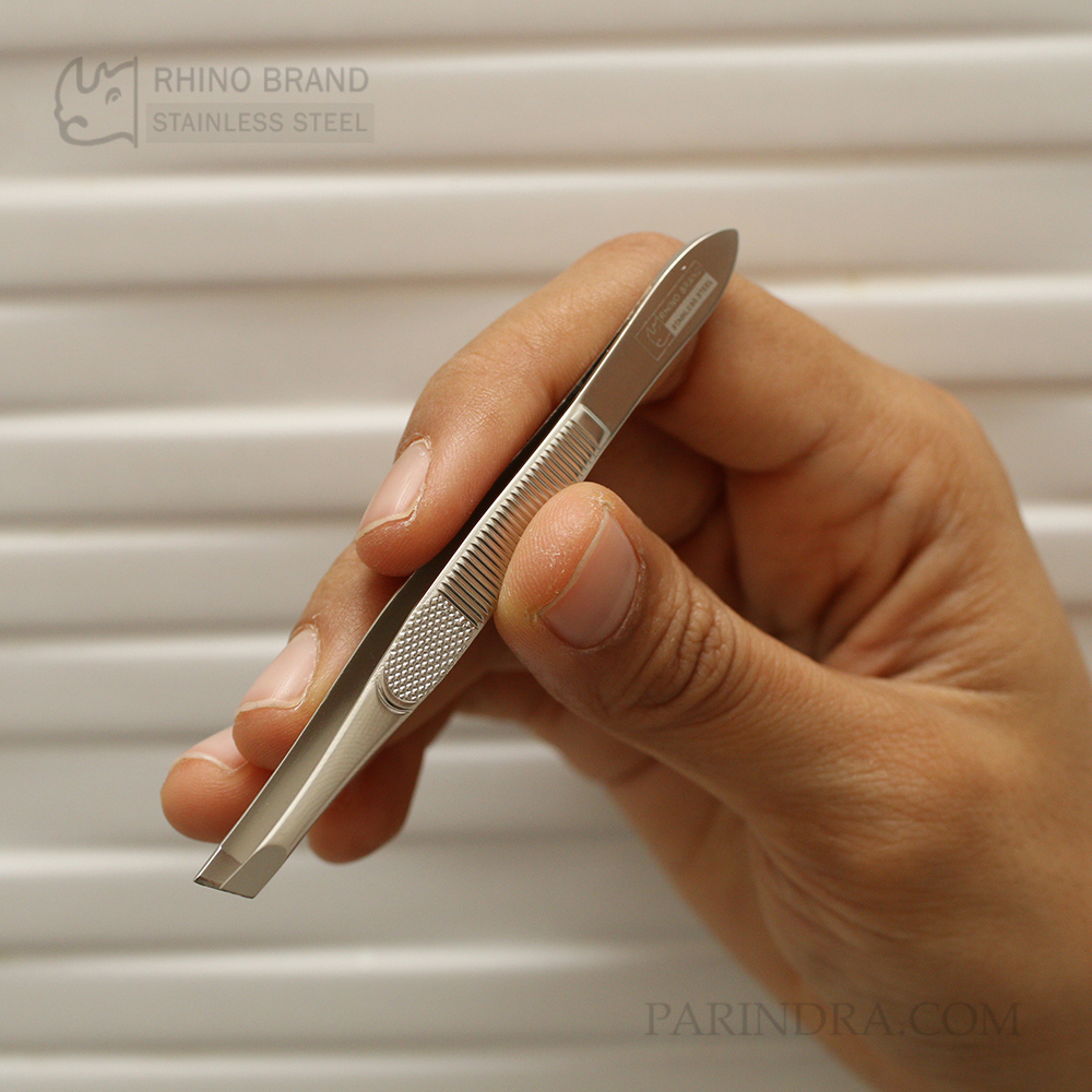 แหนบ RHINO BRAND No.S62 PEARL NICKLE FINISH แหนบสีไข่มุกนิคเกิล (ของแท้)