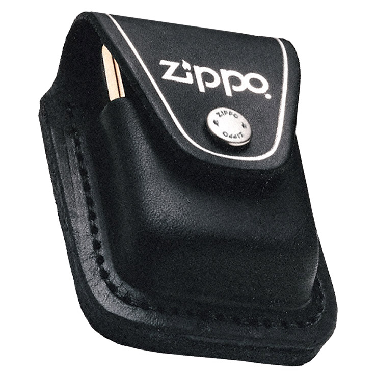 กระเป่าหนังใส่ไฟแช็ค Zippo แท้ - Genuine Zippo LPCB, Black Leather Lighter Pouch with Clip แบบคลิปเหน็บ