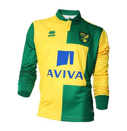 เสื้อนอริช ซิตี้ของแท้ 2015 2016 แขนยาว Norwich City Home Shirt l/s 2015 2016