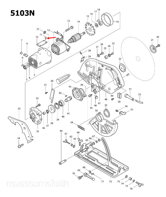RIVET 0.5 Makita มากีต้า HM1201, 1100, 1600, 1804N, 1805N, 2414, 5103N, 5201N, 5401N, 5700, 5900B, 6401, 9401 Pn.953106-2 (แท้) ##