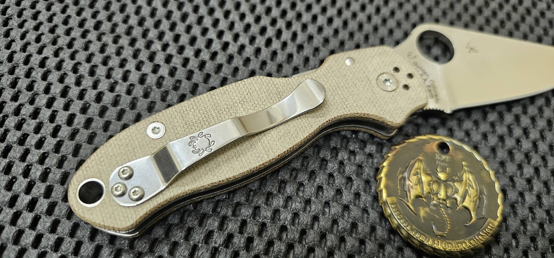 Spyderco Para 3 Knife Brown Canvas Micarta (3" Satin CPM CRU-WEAR)