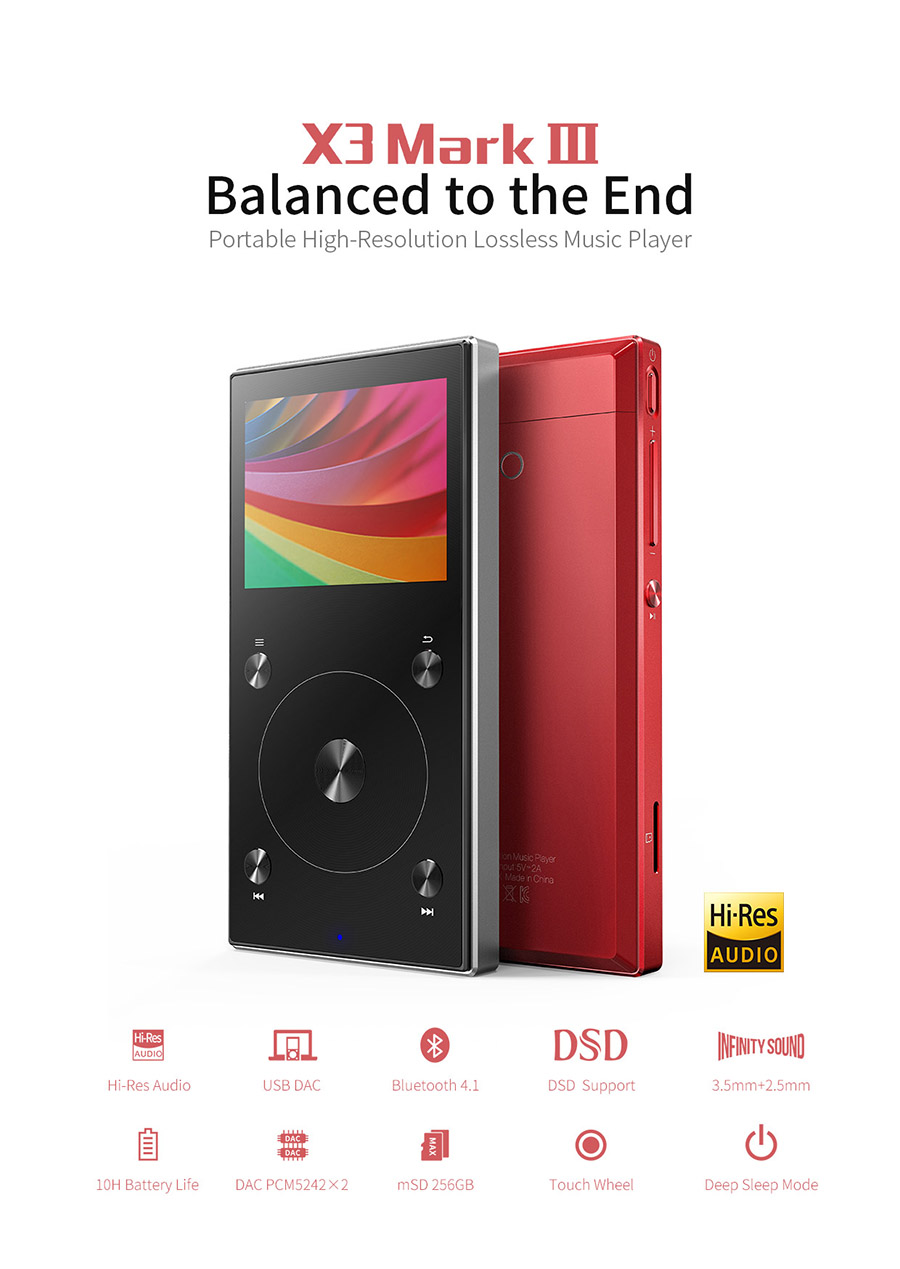 FiiO X3 Mark III X3iii เครื่องเล่นเพลงพกพารองรับ Lossless DSD และ Bluetooth 4.1