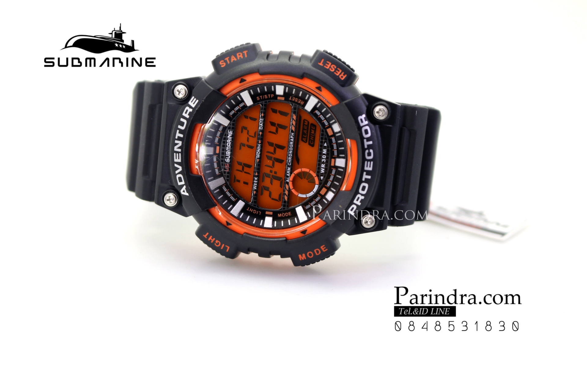 นาฬิกา US submarine สีดำน้ำเงิน TP1318M ผิวด้าน พื้นหน้าปัดส้ม