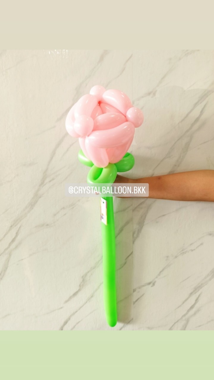 สั่ง Flower Balloon Rose 1 ดอก พร้อมตกแต่ง สามารถเปลี่ยนสีลูกโป่งได้